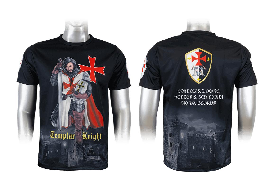 Schwarzes Templer-Sublimations-T-Shirt