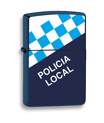 Mechero de Albainox azul de la Policia Local