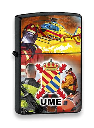 Mechero Albainox de color negro de la Unidad Militar de Emergenci...