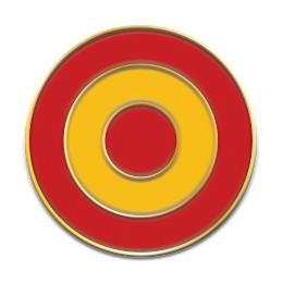 Pin con diana de los colores de España y diámetro de 1,8 cm