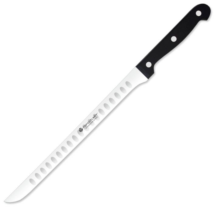Top Cutlery Schinkenmesser mit schwarzem POM-Griff und 25 cm lang...