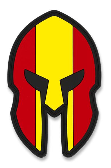 Spartaner Helmpatch mit Farben Spaniens 5,6 x 9 cm mit Klettversc...