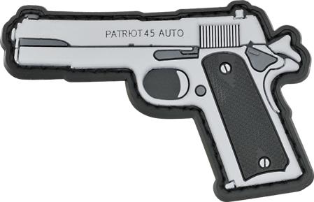 Patriot 45 Auto Pistol Gun Rubber Velcro Patch mit schwarzem Grif...