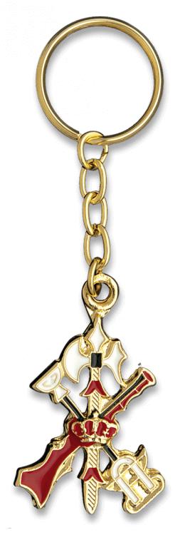 Schlüsselanhänger aus Metall mit dem Schild der Spanischen Legion