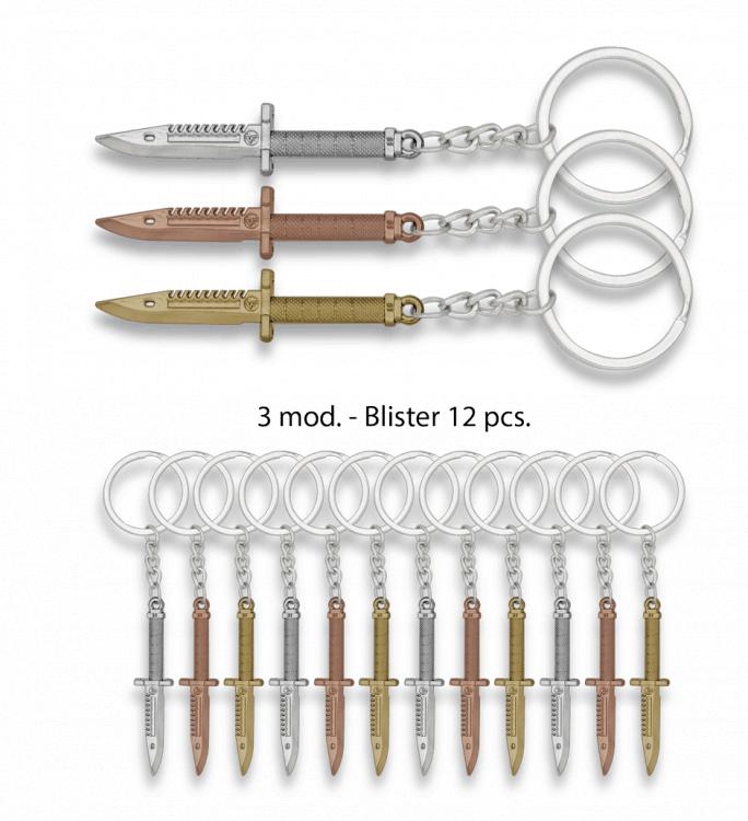 Sortiment von Schlüsselanhängern in Form eines taktischen Messers...