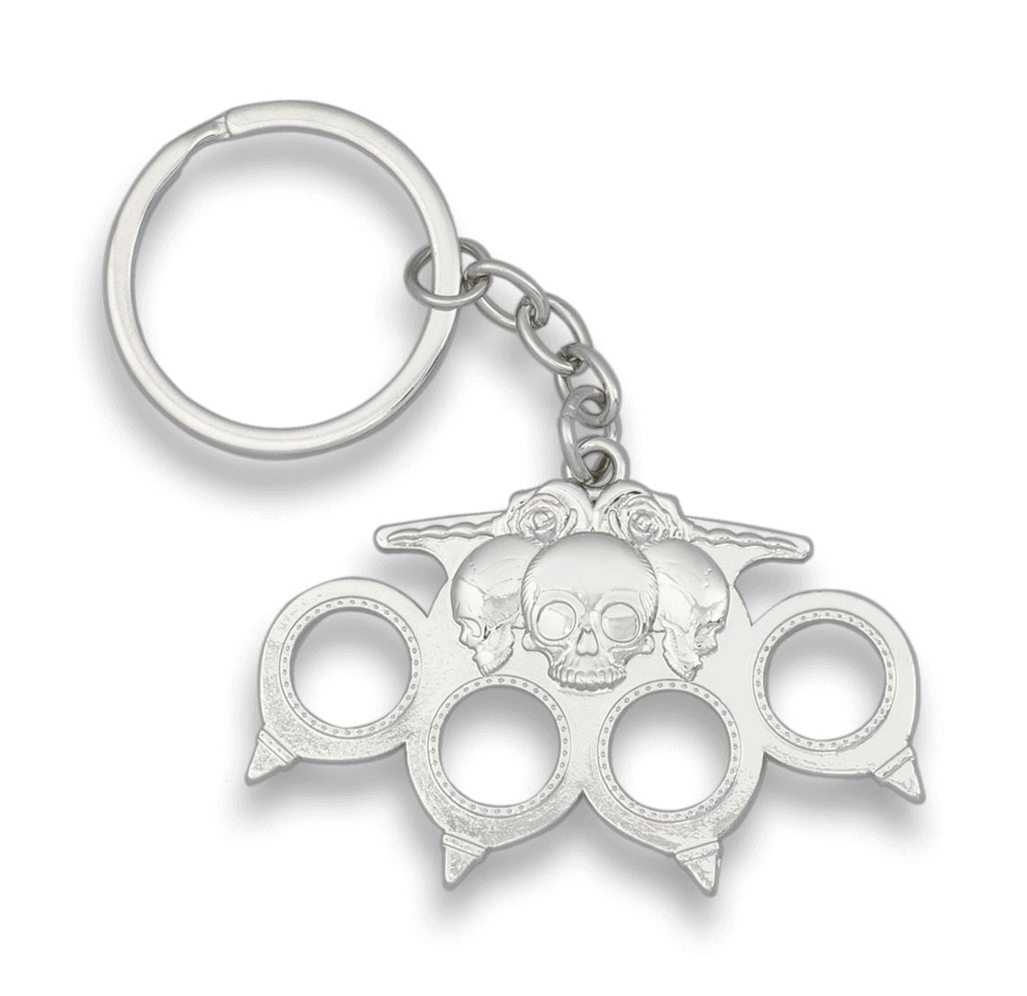 Schlüsselanhänger in Form einer amerikanischen Faust mit Totenköp...