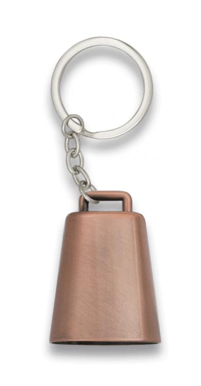 Bronzebeschichteter Schlüsselanhänger in Kuhglockenform