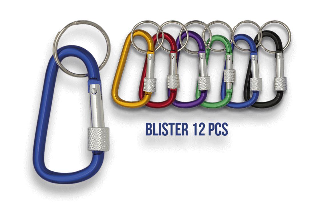 6,5 cm Karabiner in einem Blister mit 12 Einheiten in verschieden...