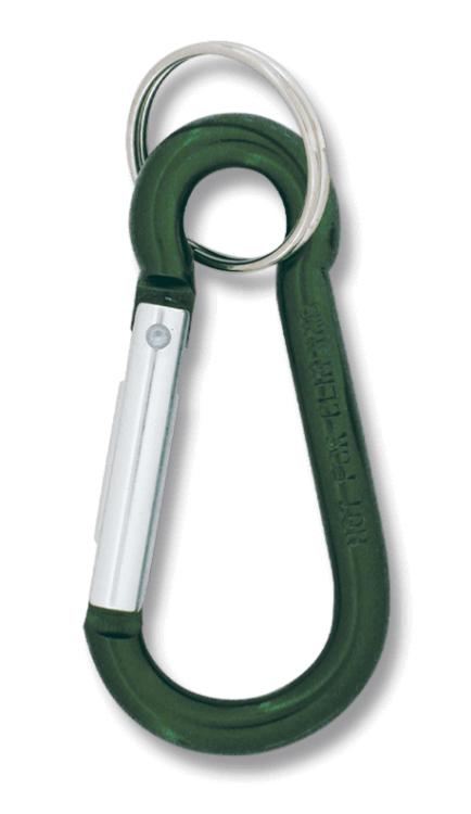 Moschettone verde da 5 cm presentato in blister da 12 unità