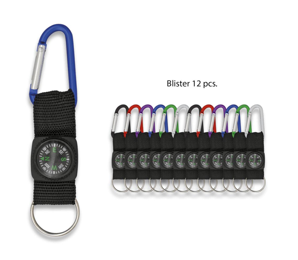 Karabiner-Schlüsselanhänger mit Kompass in verschiedenen Farben u...