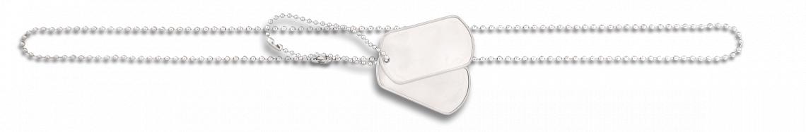 29,5 cm plus 7 cm doppelte militärische Erkennungsmarke