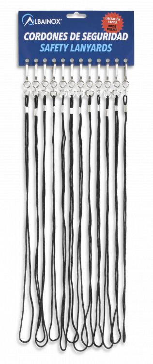 Confezione da 12 cordini di sicurezza con moschettone