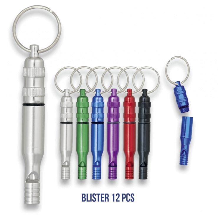 Überlebenspfeifen 7,5 cm lang im Blister mit 12 Einheiten in vers...