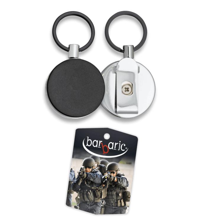 Llavero extensible de hasta 70 cm de longitud de metal y PVC