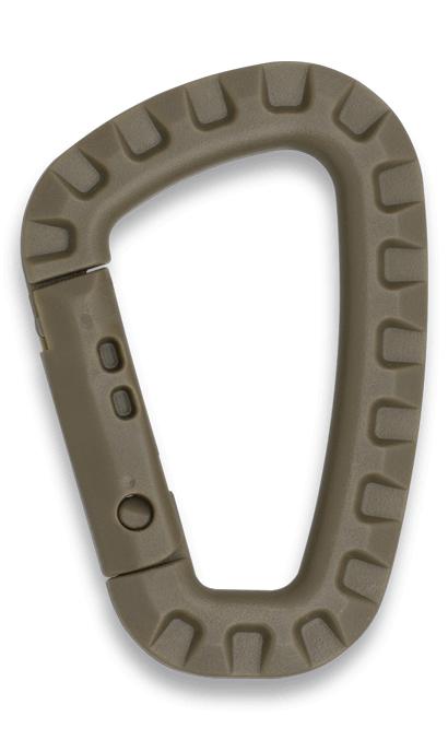 Kojotenfarbener Faserkarabiner mit einer Länge von 8,5 cm