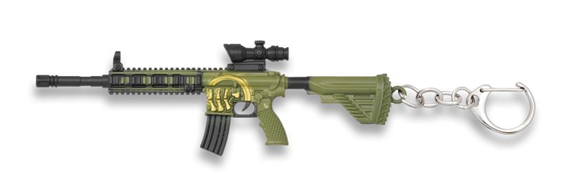Grüner und schwarzer Feuerwaffen-Schlüsselanhänger aus Zamak