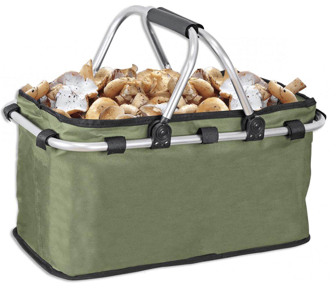 Cesta para setas con asas acolchadas plegable, estructura de alum...