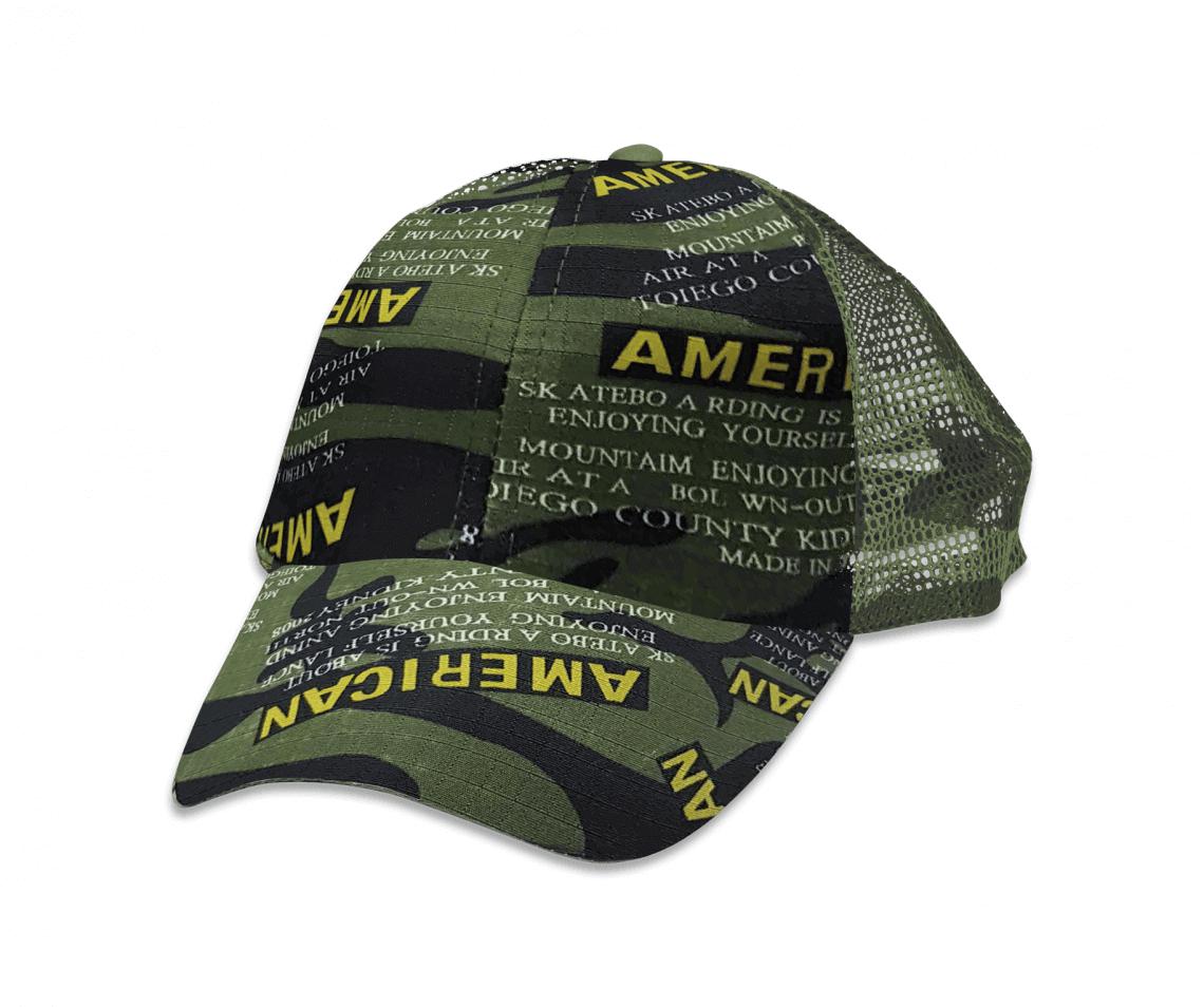 Casquette Ajustable Vert Camo America