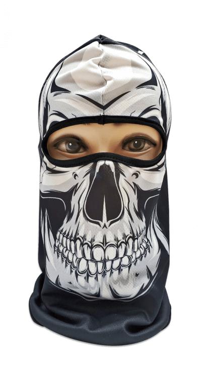 cagoule tête de mort blanche