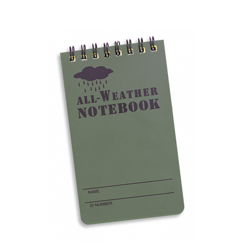 Notebook impermeável com 12,1 cm de comprimento e 7,6 cm de largu...