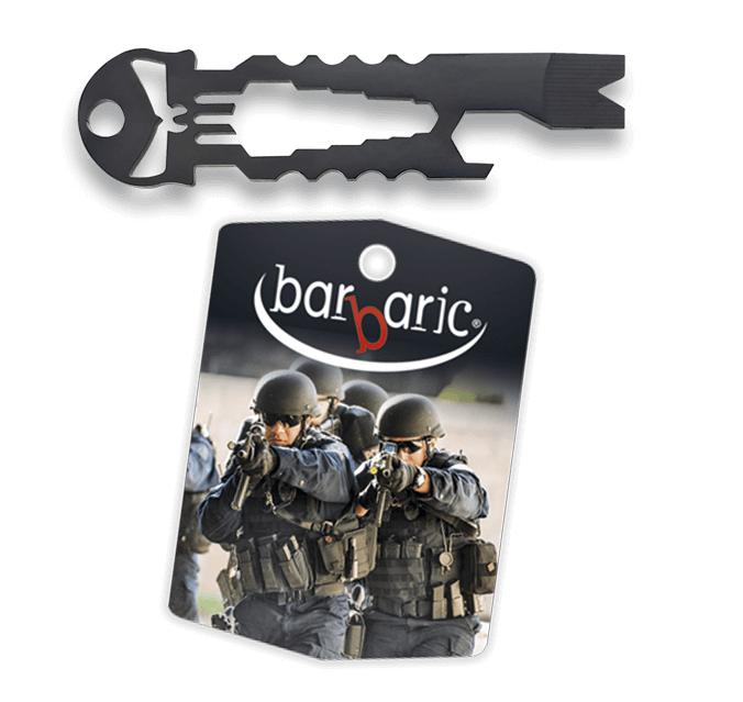 Multitool-Karte mit schwarzem Totenkopf aus Edelstahl