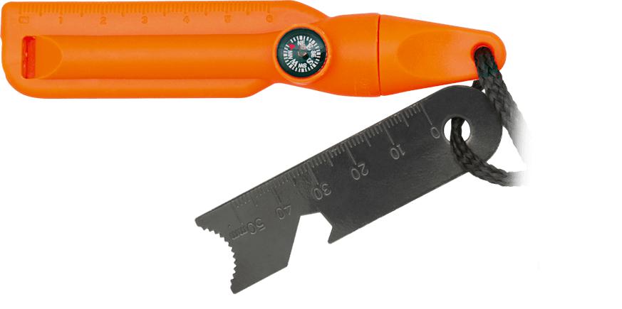 Pietra focaia arancione in magnesio con bussola e fischietto