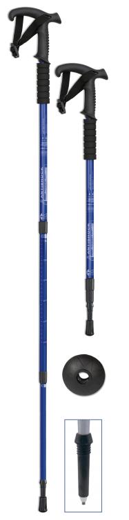 Blauer Trekkingstock aus Aluminium und Wolframspitze
