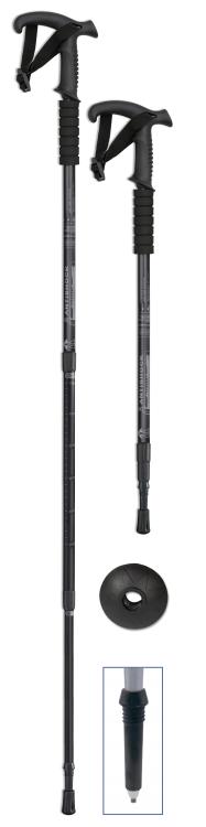 Wanderstock in schwarzer Farbe und Länge bis 135 cm