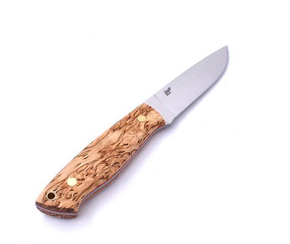 Couteau plat Bushcraft Brisa Trapper 95 avec manche en bouleau on...