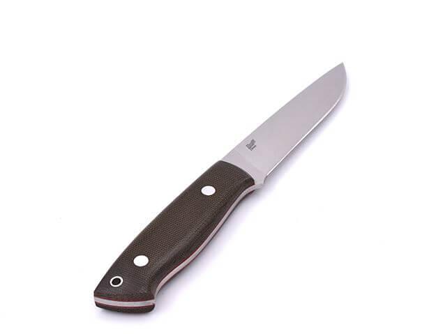 Brisa Trapper 115 avec manche en micarta vert et lame plate en ac...