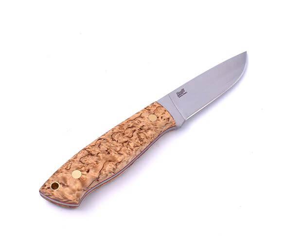 Brisa Trapper 95 avec manche en bouleau ondé stabilisé et lame pl...