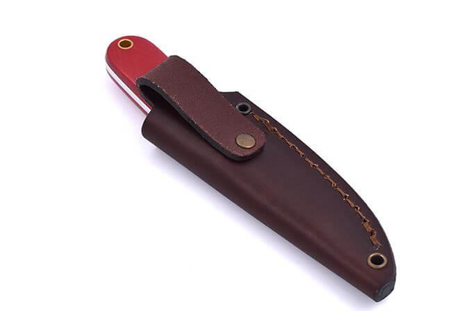 Faca de pescoço Brisa Necker 70 micarta vermelha