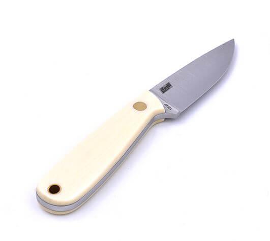 Couteau de cou Brisa Necker 70 manche micarta ivoire avec étui multiport