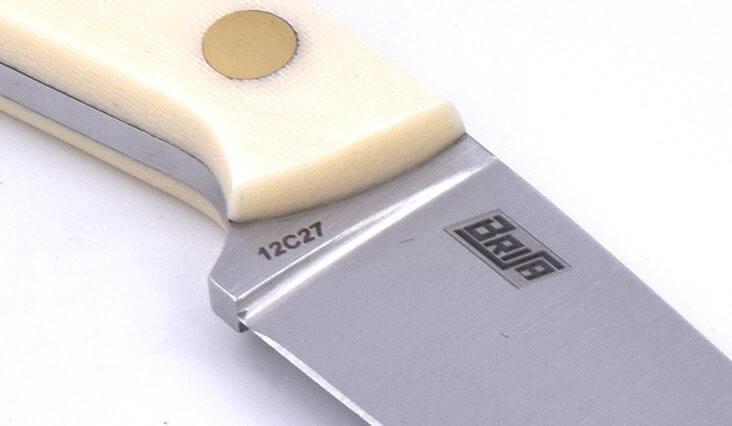 Couteau de cou Brisa Necker 70 manche micarta ivoire avec étui multiport