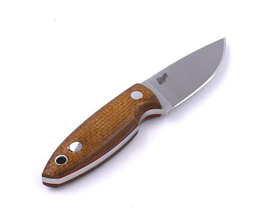 Faca Brisa Scara 60 com aço RWL34 e micarta mostarda