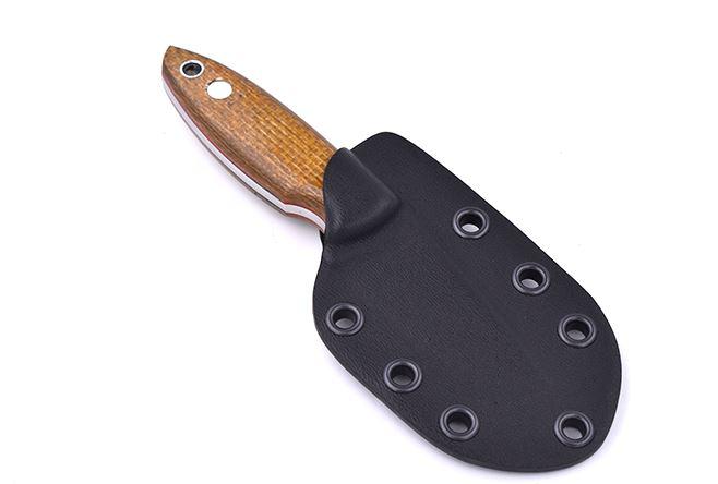 Faca Brisa Scara 60 com aço RWL34 e micarta mostarda