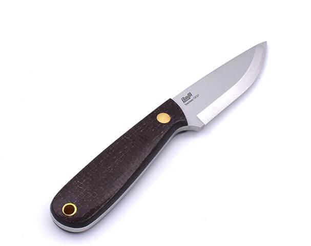 Coltello da collo Brisa Necker 70 Scandi con manico in micarta di bisonte e fodero multiposizione