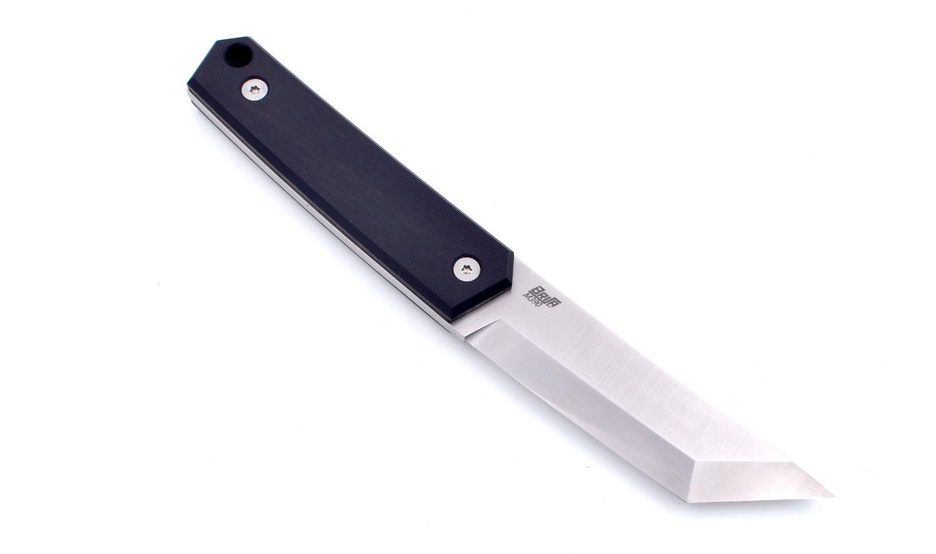 Faca Brisa Kwaiken 90 M390 Ebony com bainha de conhaque