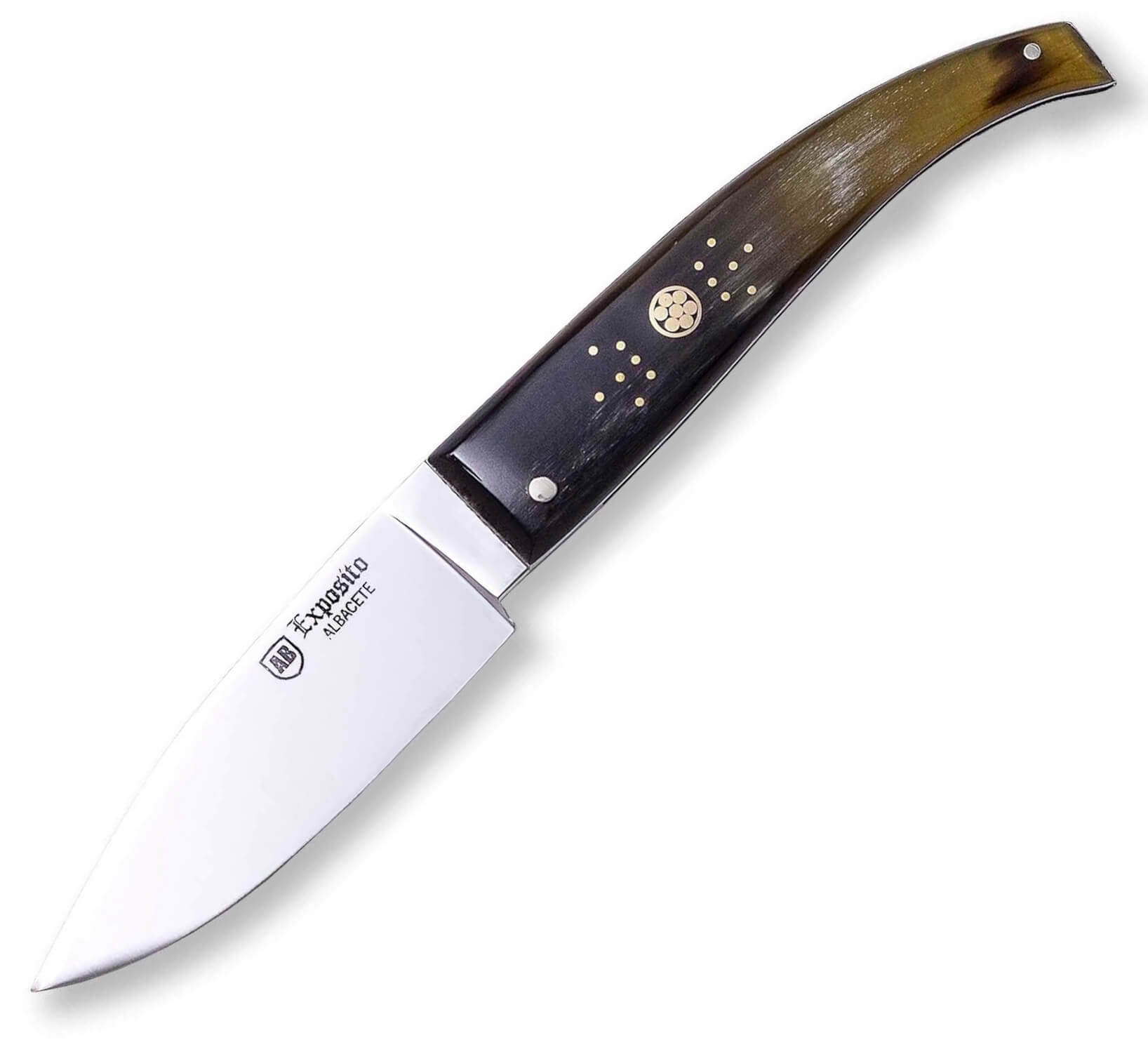 Coltello Expósito campera con manico in corno di toro e lama da 7...