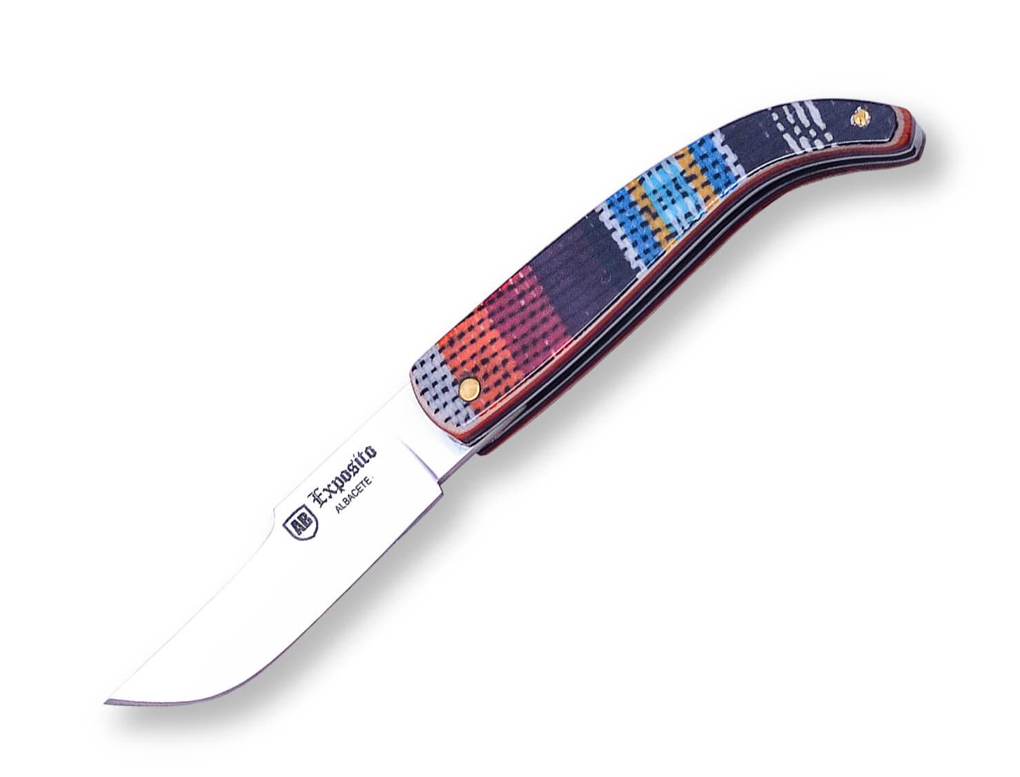 Coltello artigianale Albacete Nº 00 con manico in tessuto Mancheg...