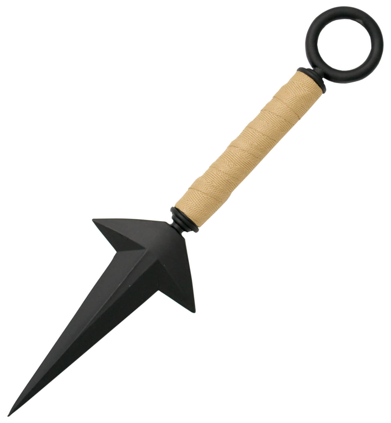 Couteau de lancer émoussé Naruto avec manche en corde marron