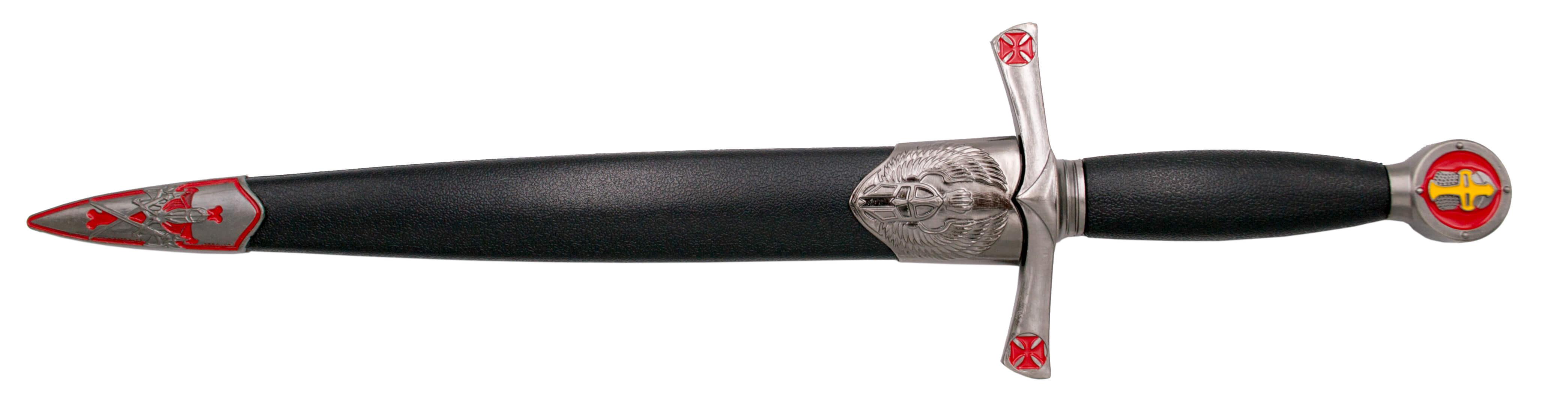 Poignard ancien avec manche noir et pommeau et garde nickelés