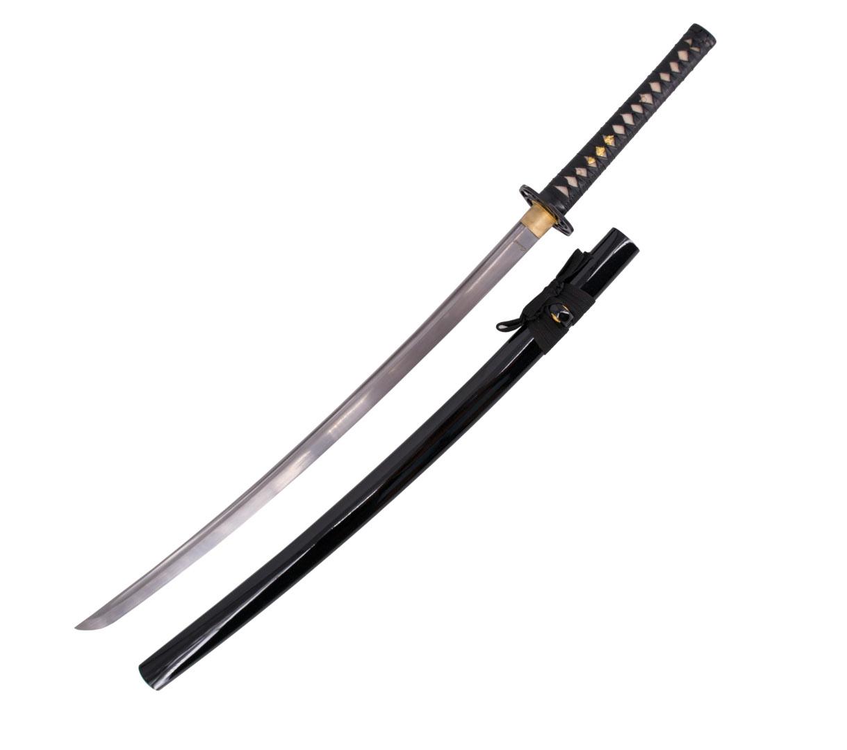 Schwarzes funktionelles Katana mit Scheide und Tasche