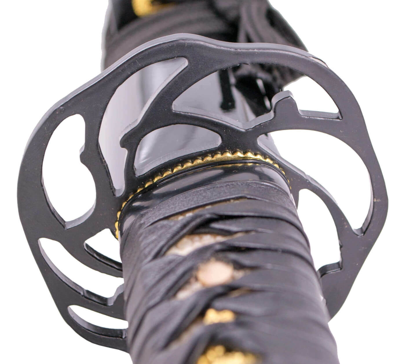 Katana fonctionnel noir avec fourreau et pochette