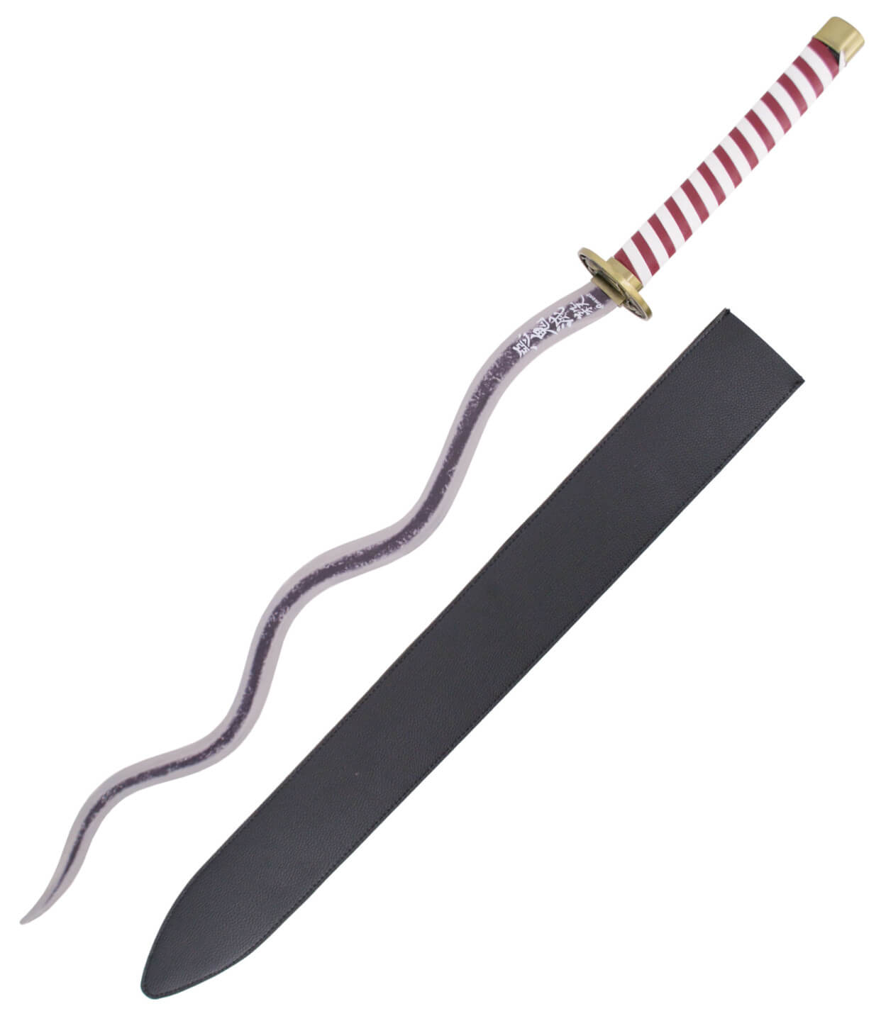 Katana Demon Slayer utilisé par Obanai Iguro avec une lame satinée.