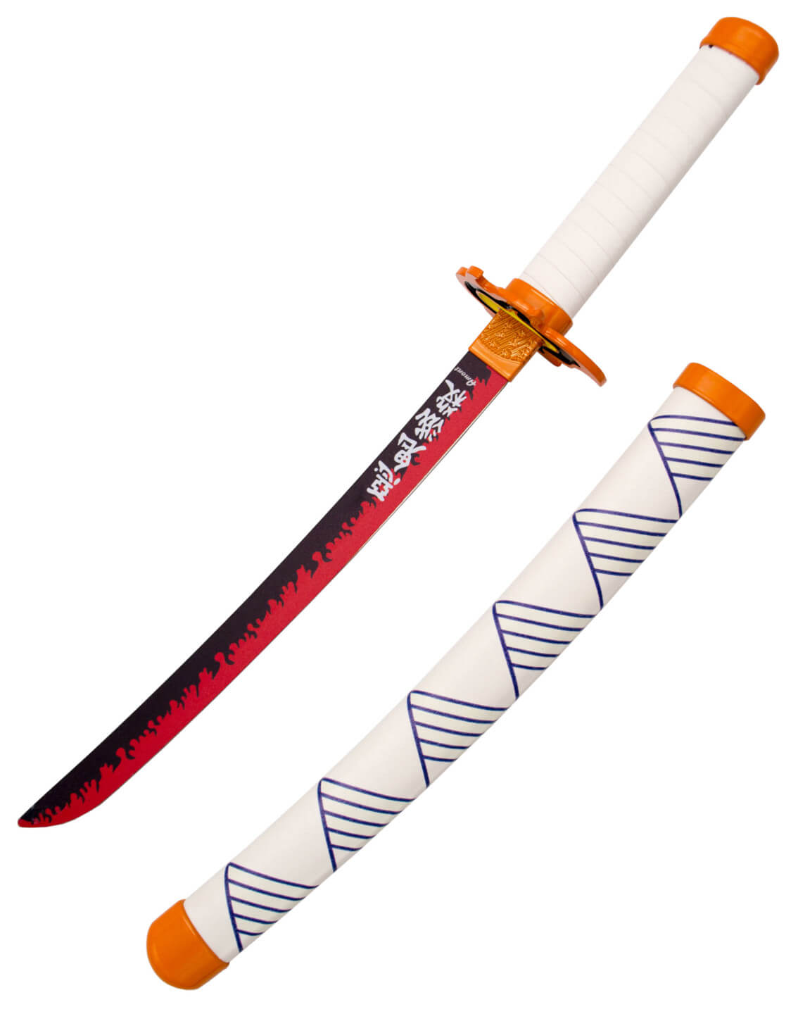 Mini Katana Rengoku Kyoujurou aus der Demon Slayer Serie mit 24 cm Klinge