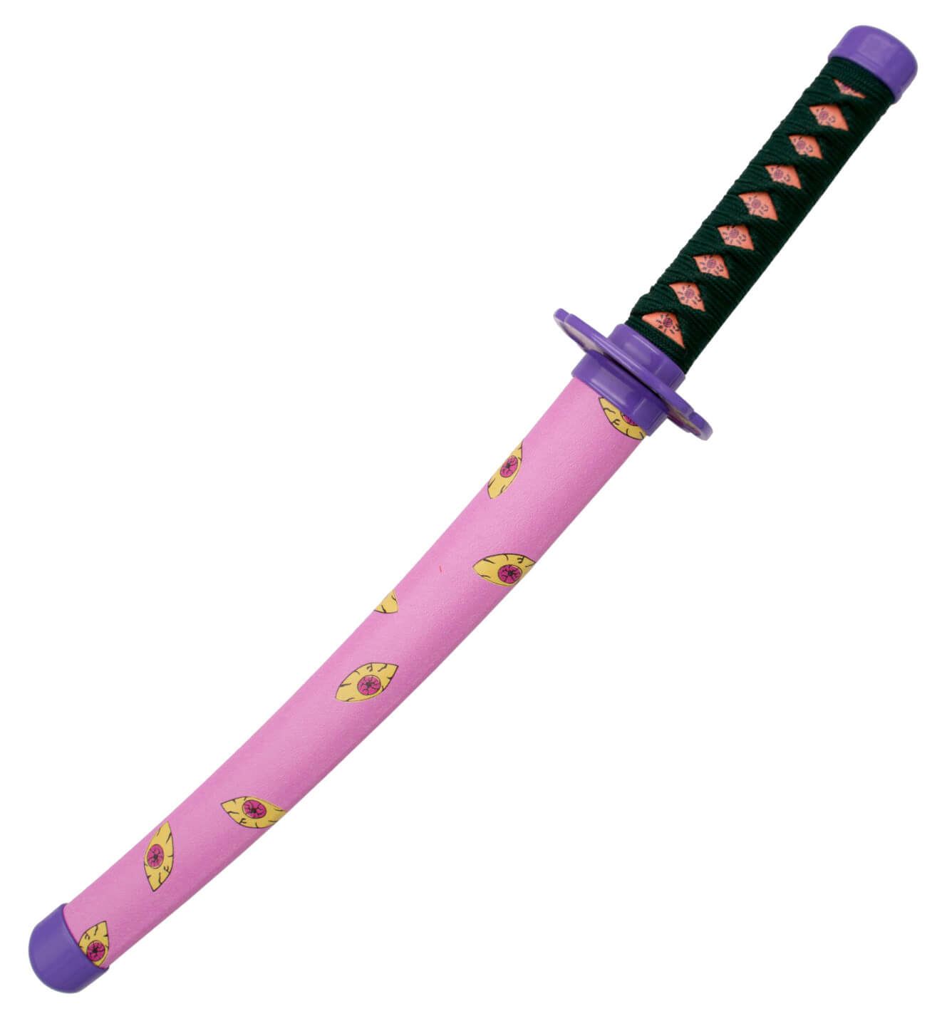 Tsugikumi Michikatsu Kokushibou mini katana rosa con decorazione gialla