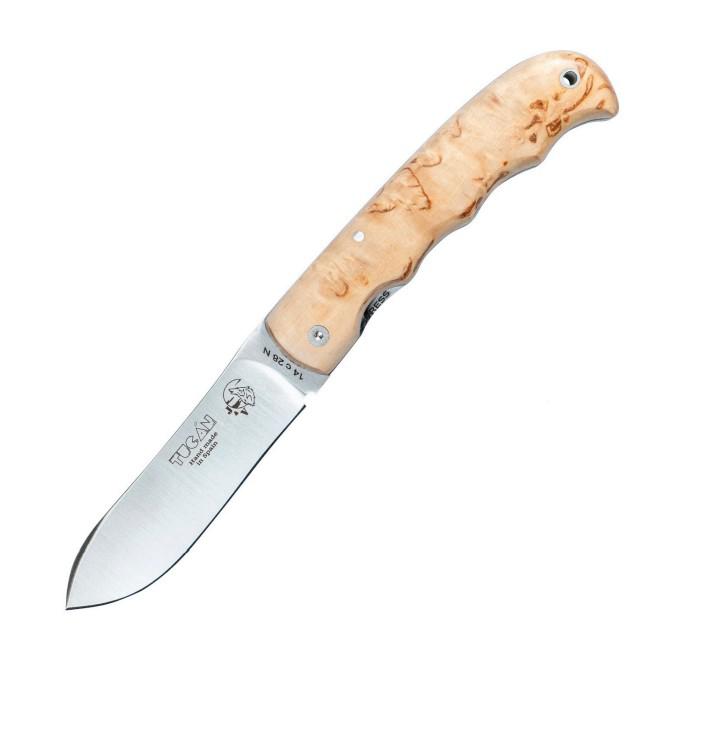 Couteau de poche JV Tucan avec manche en bois de bouleau