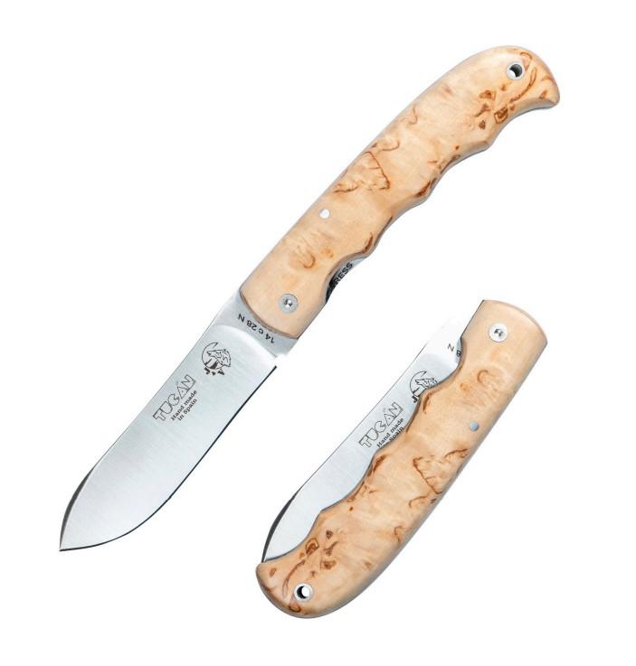 Coltello tascabile JV Tucan con manico in legno di betulla