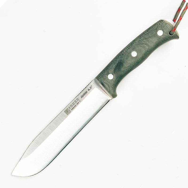 Couteau de camp Joker Nomad 6.5 micarta vert avec silex